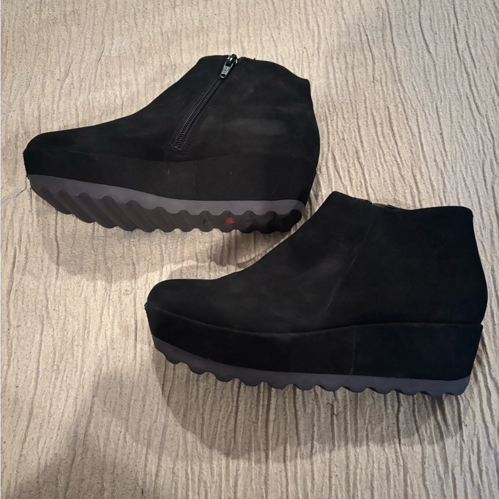Camper Laika Black Wedge Ankle Boots 38